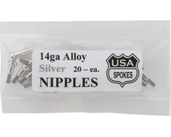 USA Brand 14g Alloy Nipples (Silver) (Bag of 20)