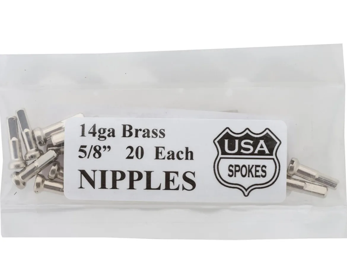 USA Brand 14g Brass Nipples (Silver) (Bag of 20)
