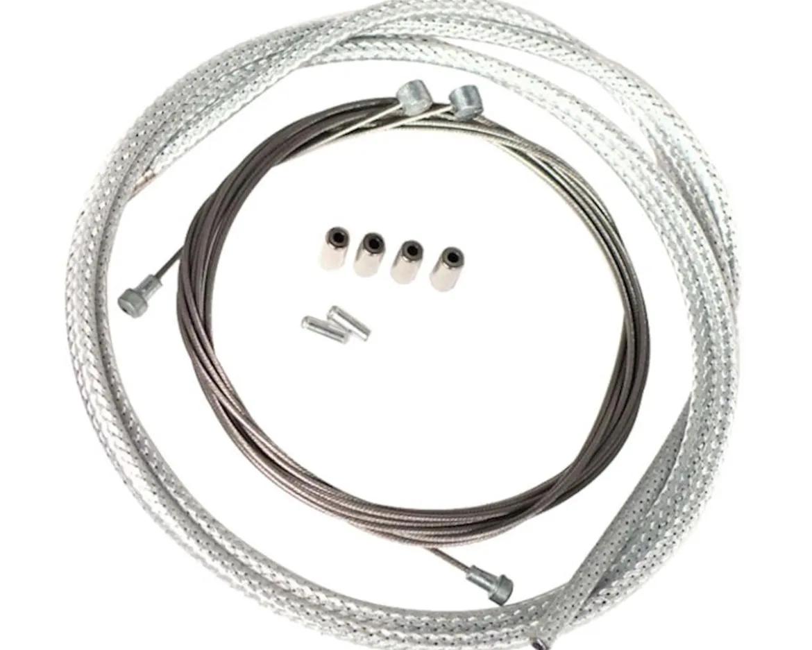 Velo Orange Metallic Braid Derailleur Cable Kit (Silver) (1500/2100mm)