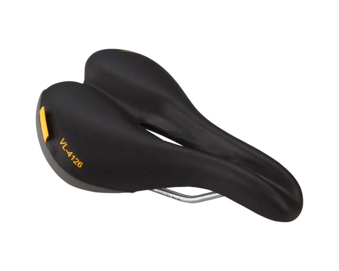 Velo Plush Pump Women's Saddle (Black) (Steel Rails) (174mm)