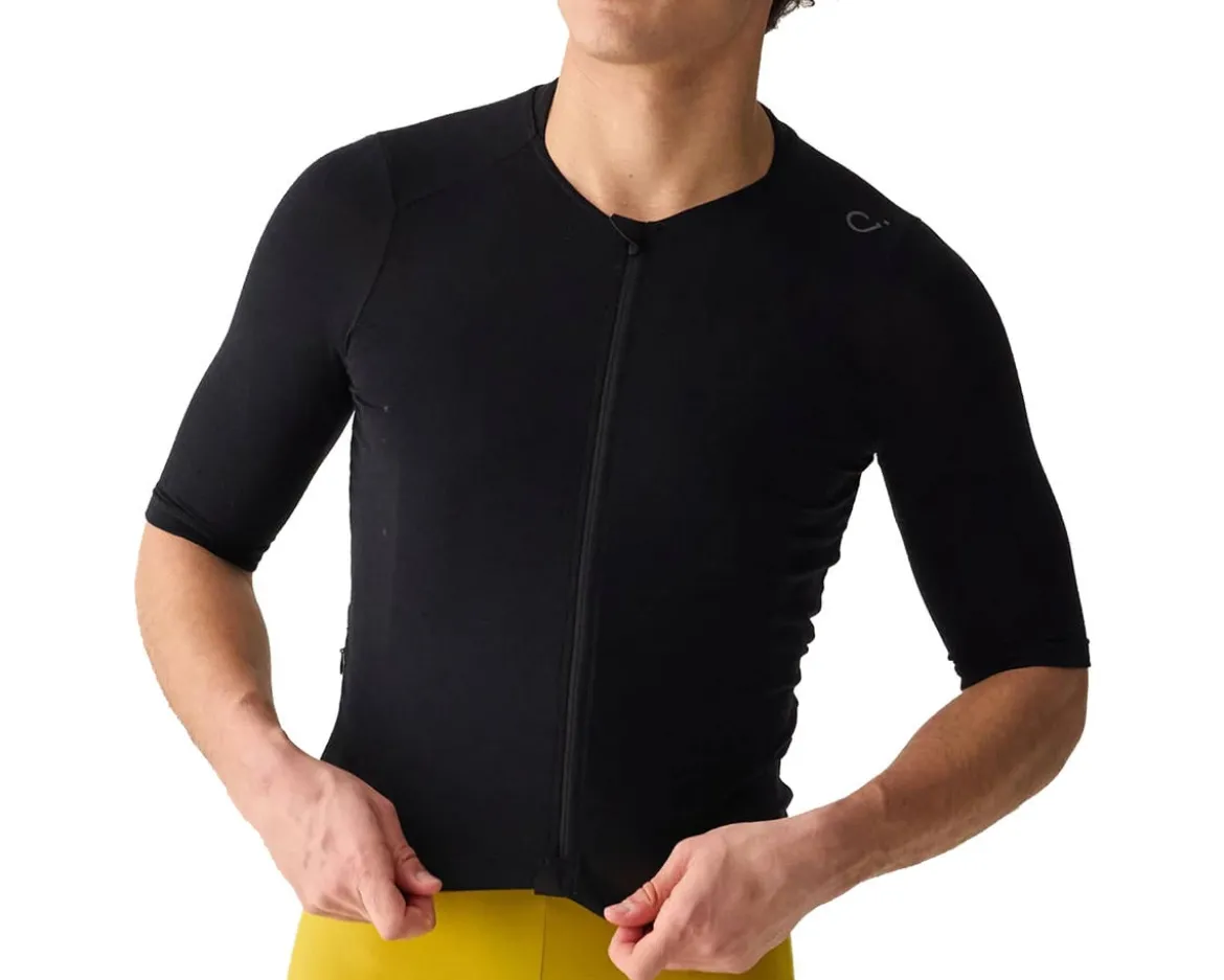 Velocio Merino LUXE Short Sleeve Jersey (Black) (L)