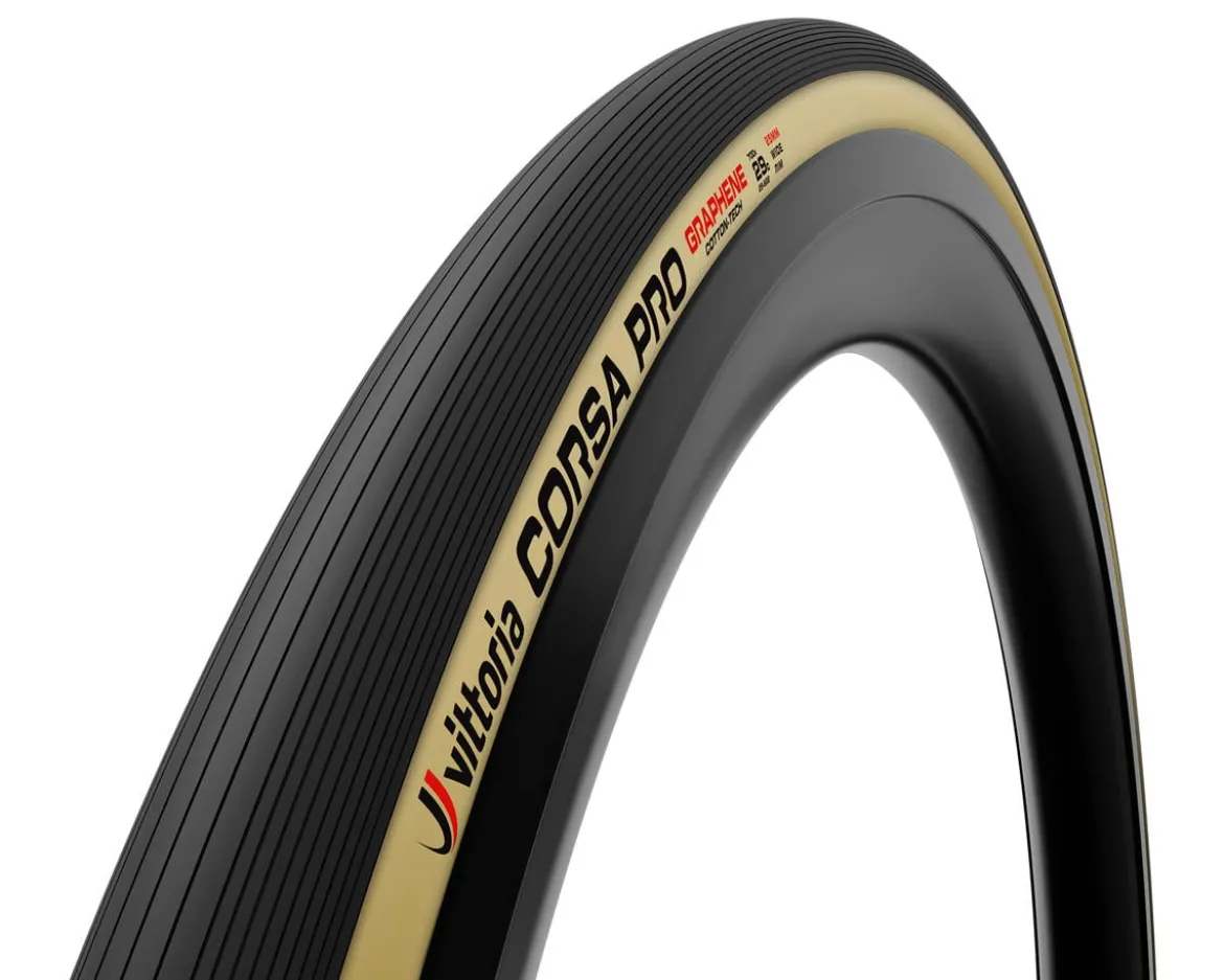 Vittoria Corsa Pro Cotton Tubeless Road Tire (Tan Wall) (700c) (29mm) (For Wide Rim)