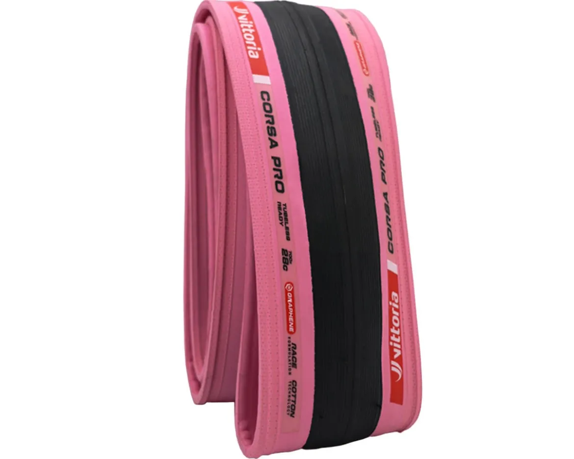 Vittoria Corsa PRO Limited Edition Tubeless Road Tire (Black/Pink) (700c) (30mm) (Cotton-Tech/Race Formulation)