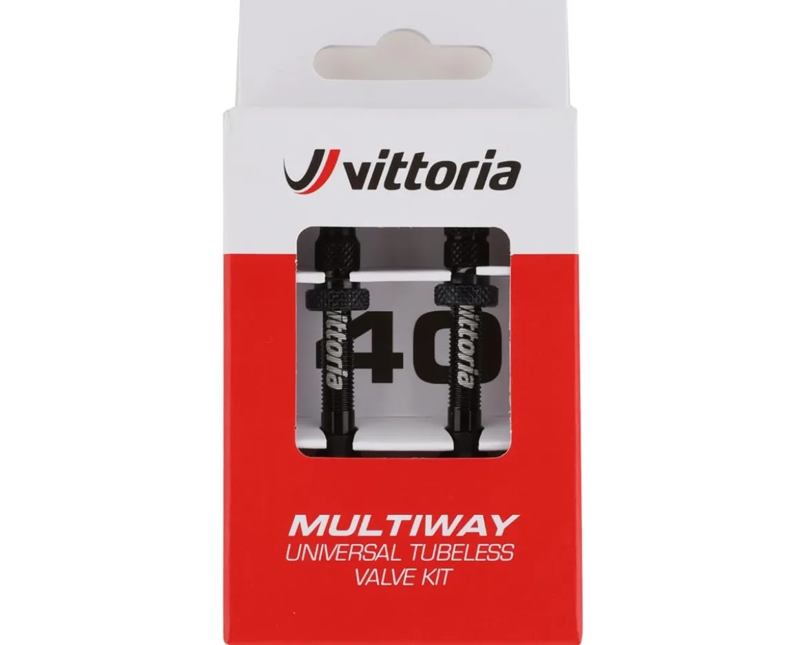 Vittoria Multiway Tubeless Valves (Black) (Pair) (40mm)