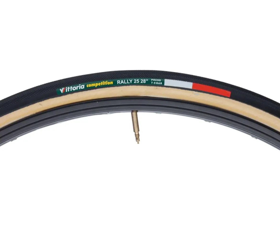 Vittoria Rally Tubular Road Tire (Black/Tan) (700c) (25mm) (Tubular)