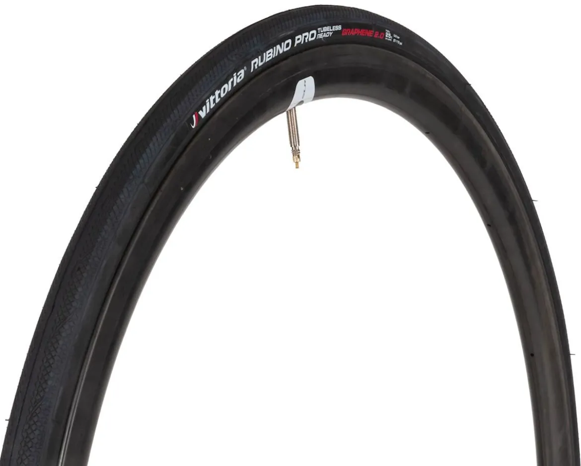 Vittoria Rubino Pro TLR Tubeless Road Tire (Black) (700c) (25mm) (Graphene 2.0)