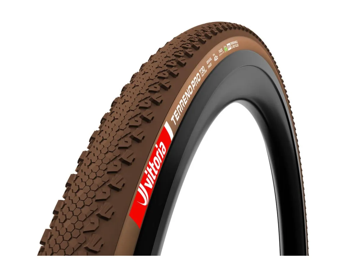 Vittoria Terreno Pro T30 Fine Loose Gravel Race Tubeless Tire (Natural Brown) (700c) (35mm) (Eco Gravel Race)