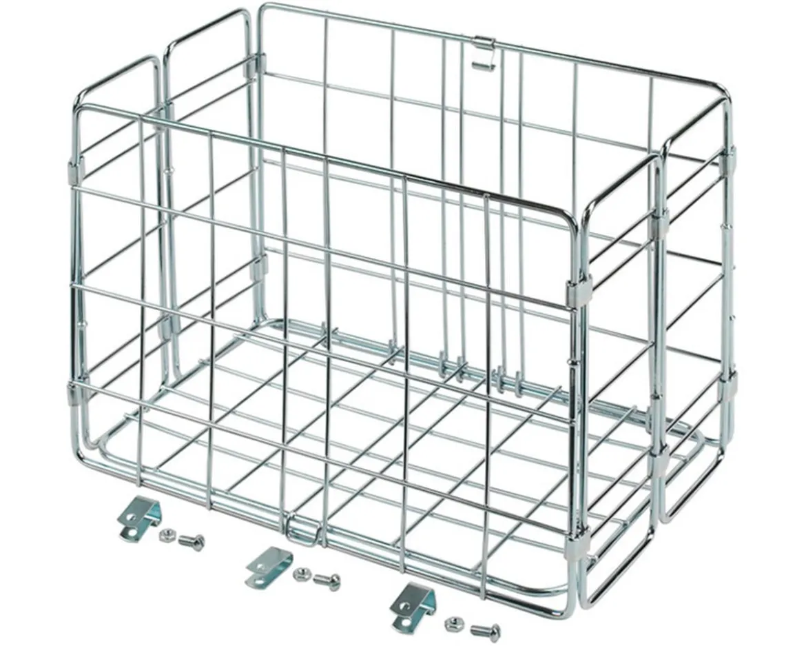Wald 582 Side-Mount Folding Rear Basket (Silver)