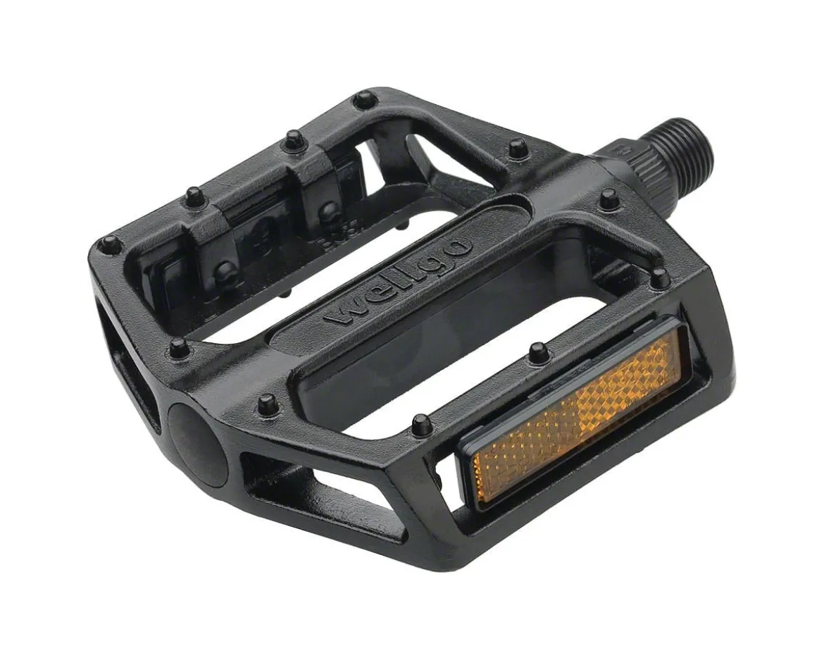 Wellgo B087 Platform Pedals (Black) (Aluminum) (Molded Pins) (9/16") (Standard)