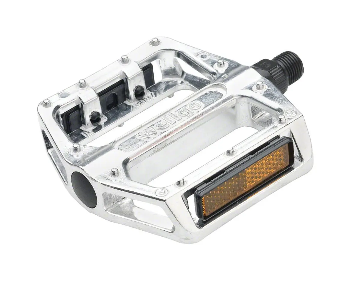 Wellgo B087 Platform Pedals (Silver) (Aluminum) (Molded Pins) (9/16") (Standard)
