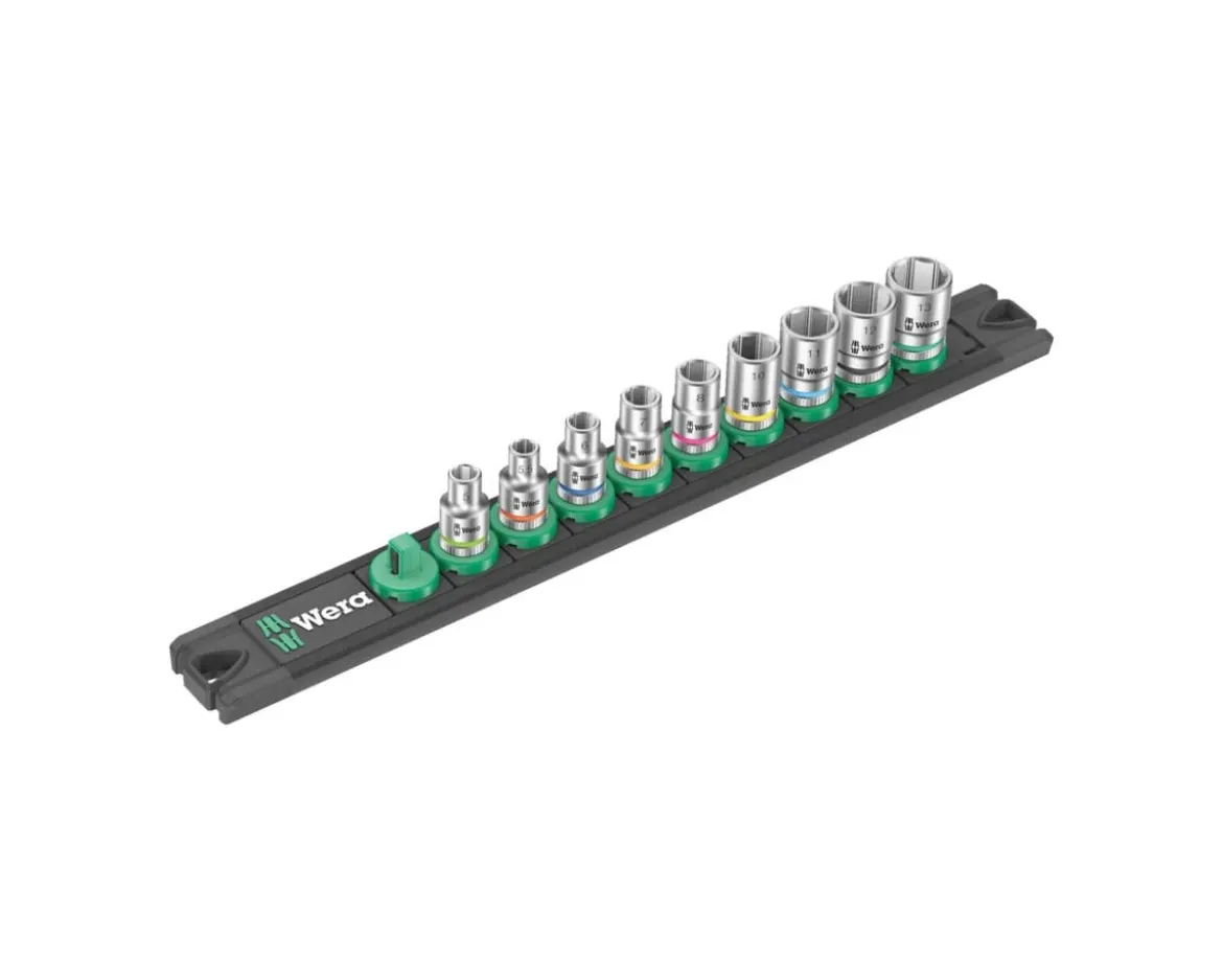 Wera 1/4" Magnetic Socket Rail A 4 Socket Set