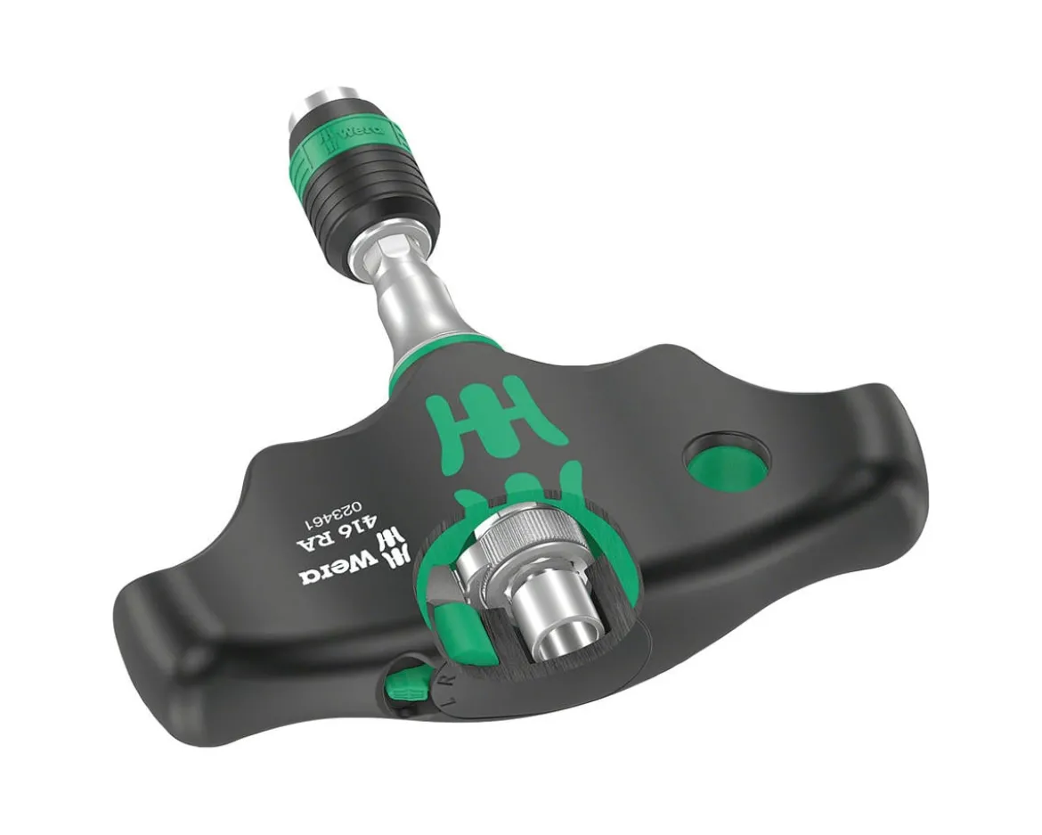 Wera 416 RA T-Handle Screwdriver (Ratchet Function) (Rapidaptor Quick-Release Chuck)