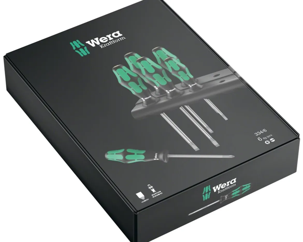 Wera 334/6 Rack Screwdriver Set (Kraftform Plus Lasertip & Rack)