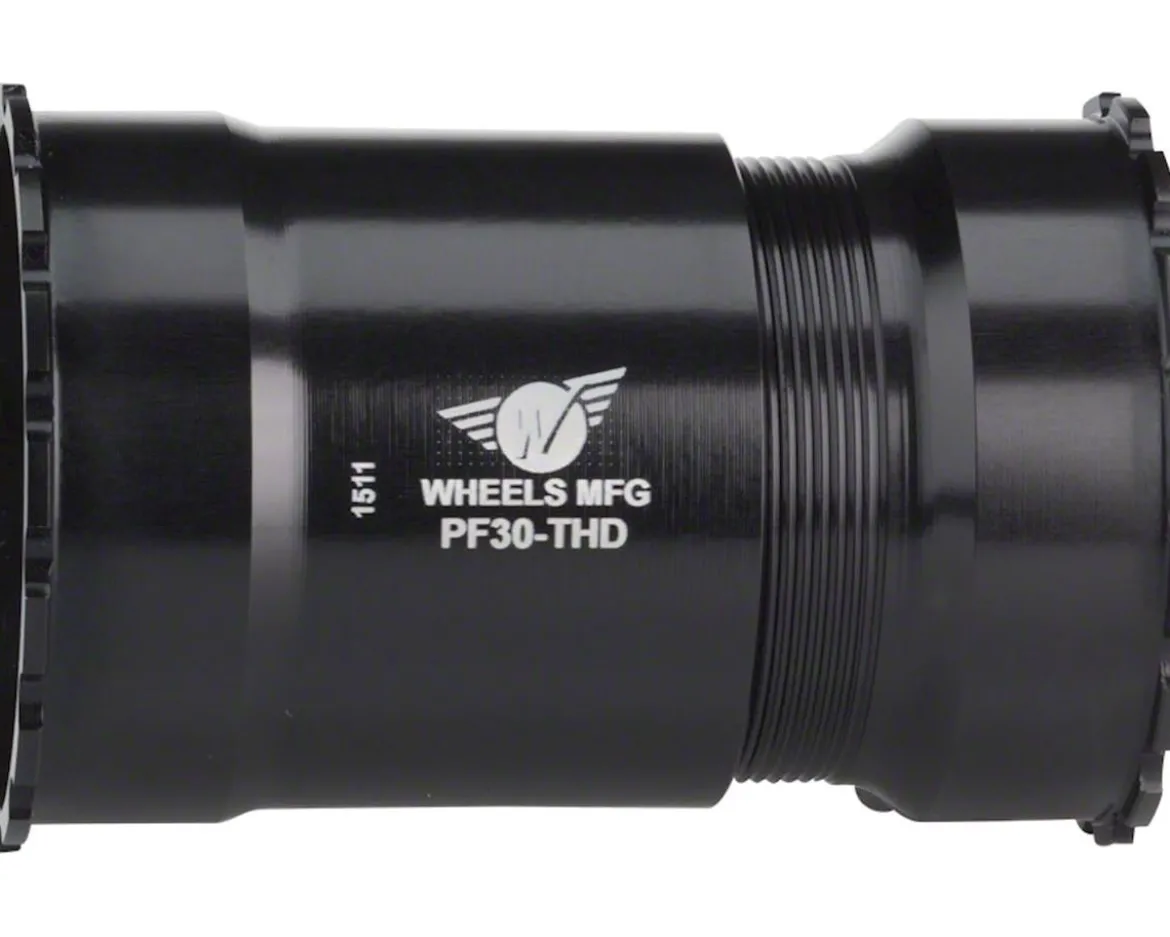 Wheels Manufacturing Bottom Bracket (Black) (PF30) (30mm Spindle) (Angular Contact Bearings)