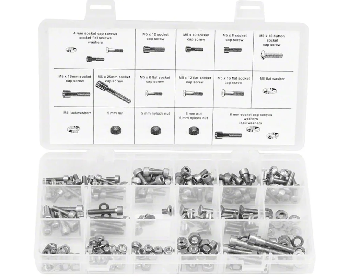 Wheels Manufacturing 4,5,6mm Fastener Kit - 218 Pieces of Stainless Steel Bolts,