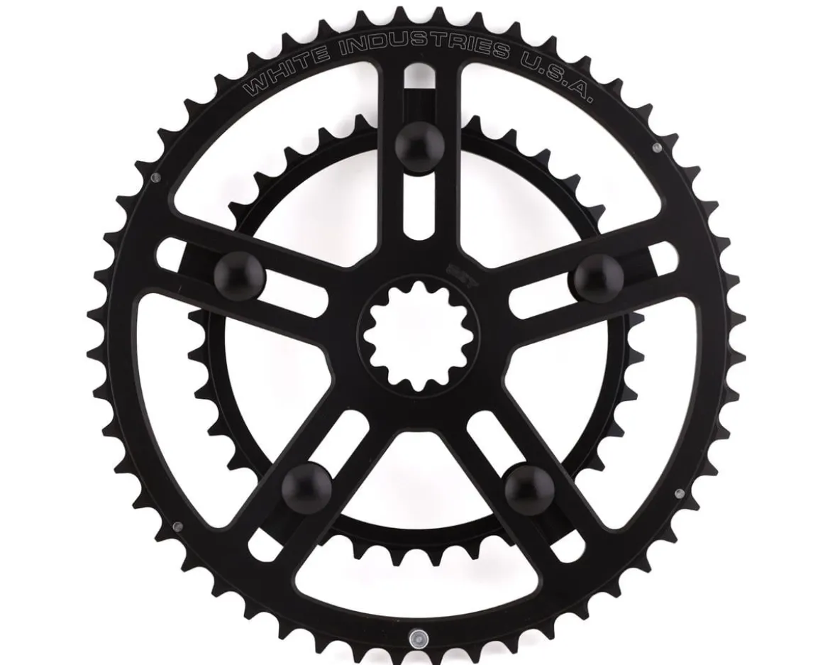 White Industries Square Taper VBC Chainring Set (Black) (52/36T)