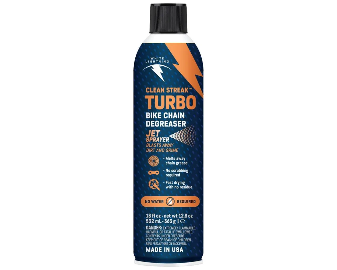 White Lightning Clean Streak Turbo Bike Chain Degreaser (Aerosol) (18oz)