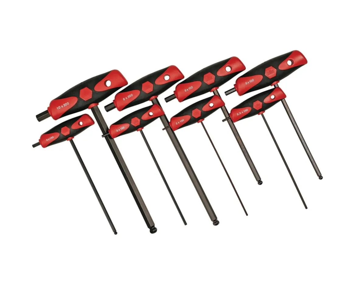 Wiha 8-Piece SoftGrip Metric Hex T-handle Set (Red)