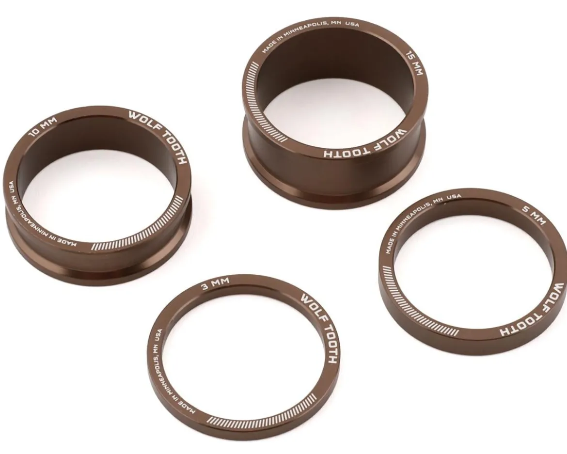 Wolf Tooth Components 1-1/8" Headset Spacer Kit (Espresso) (3, 5, 10, 15mm)