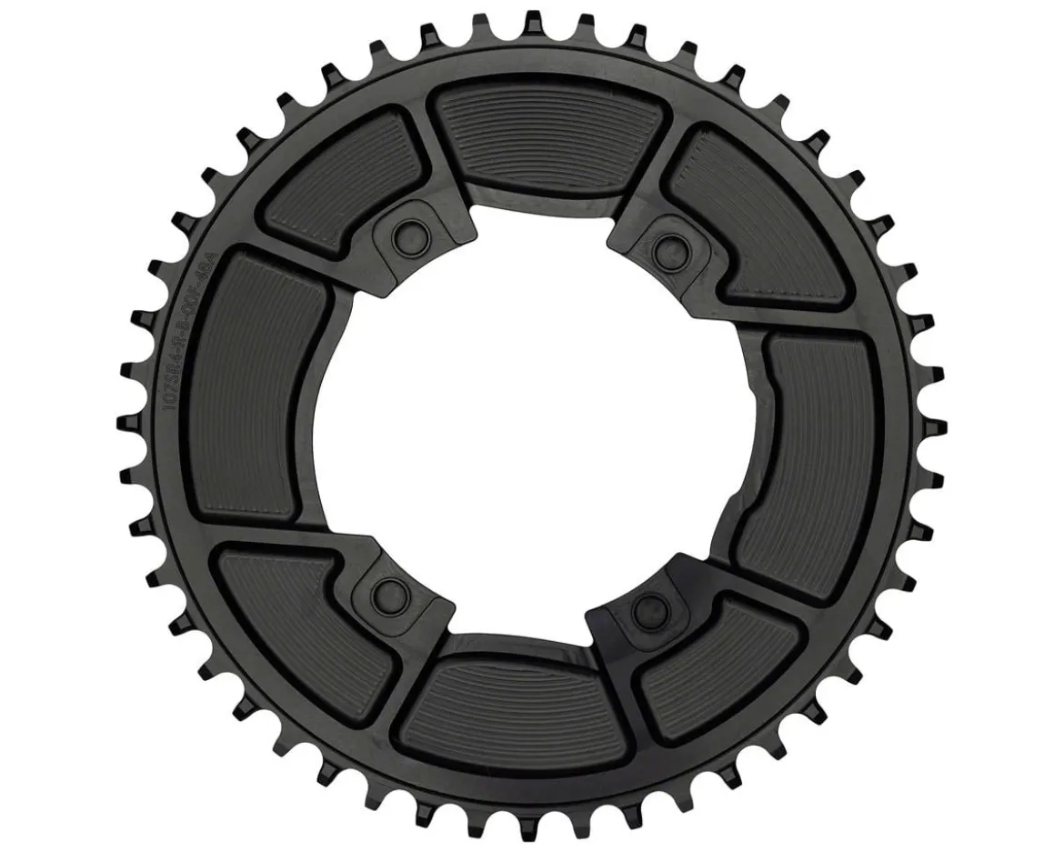 Wolf Tooth Components Aero Chainring (Black) (Drop-Stop B) (Single) (46T) (For SRAM 107 BCD Cranksets)