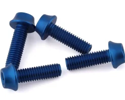 Wolf Tooth Components Aluminum Bottle Cage Bolts (Blue) (4-Pack)
