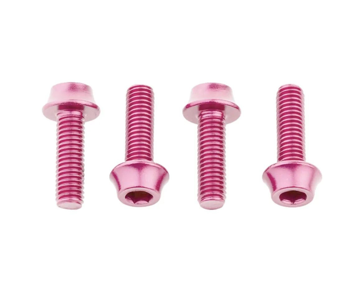 Wolf Tooth Components Aluminum Bottle Cage Bolts (Pink) (4-Pack)