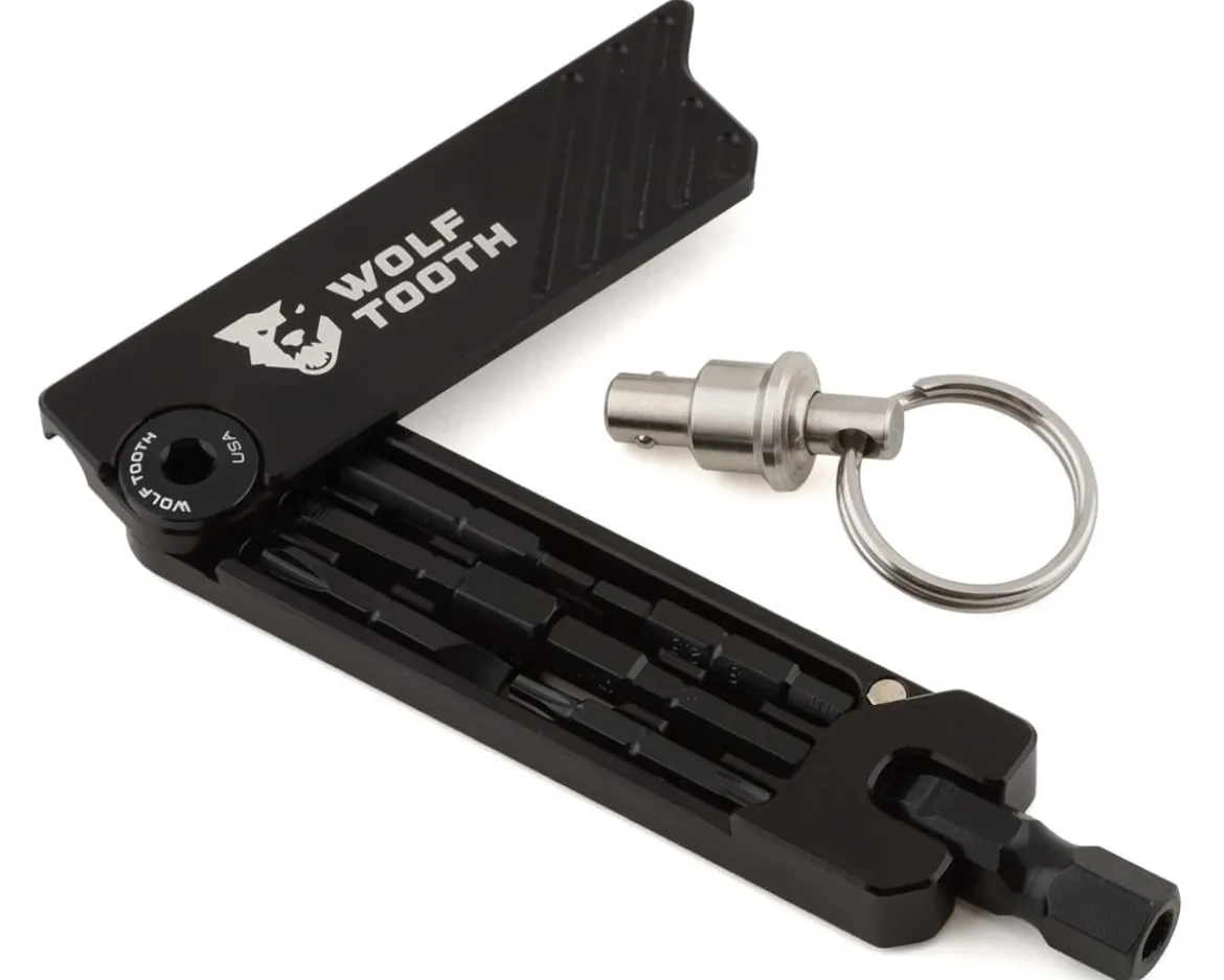 Wolf Tooth Components 6-Bit Hex Wrench Multi-Tool With Key Chain (Black)