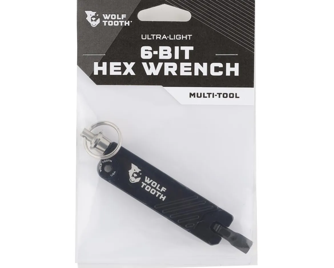 Wolf Tooth Components 6-Bit Hex Wrench Multi-Tool With Key Chain (Black)