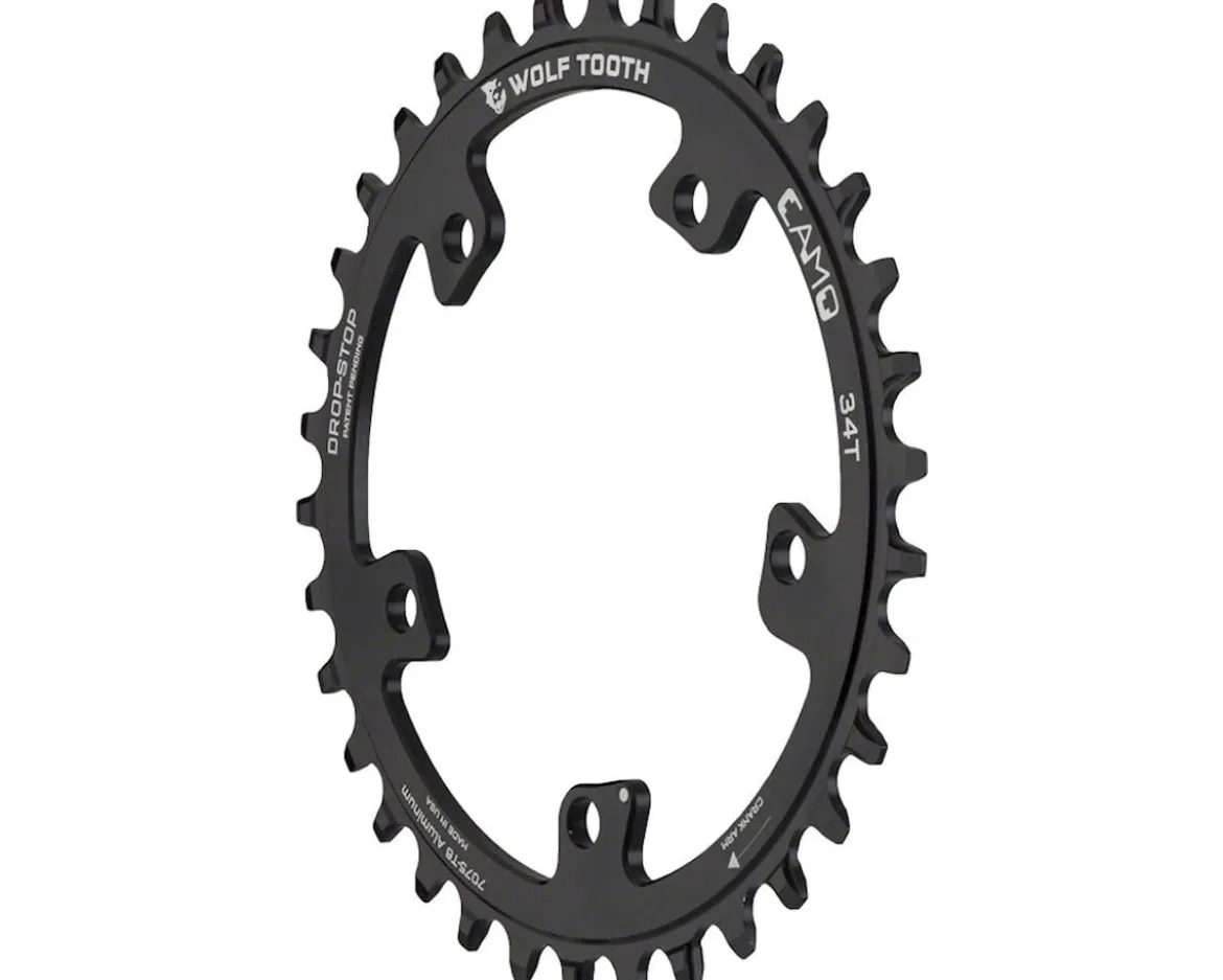 Wolf Tooth Components CAMO Aluminum Round Chainring (Black) (Drop-Stop A) (Single) (34T)