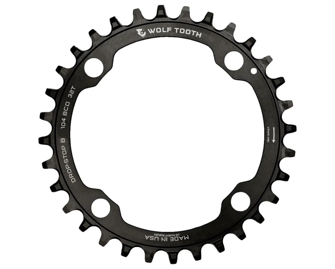 Wolf Tooth Components Drop-Stop Chainring (Black) (Drop-Stop B) (Single) (32T) (104mm BCD)