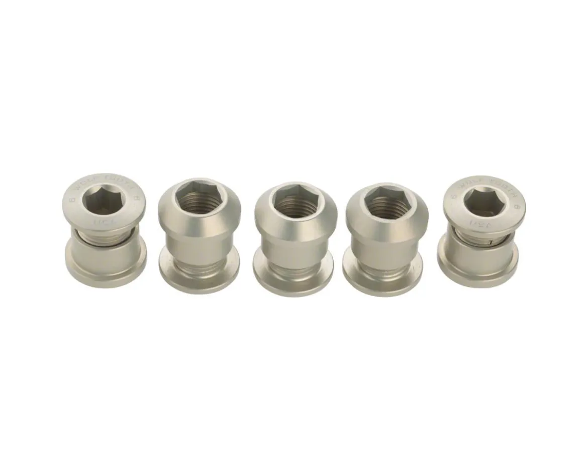 Wolf Tooth Components Dual Hex Fitting Chainring Bolts (Silver) (6mm) (5 Pack) (For 1x Use)