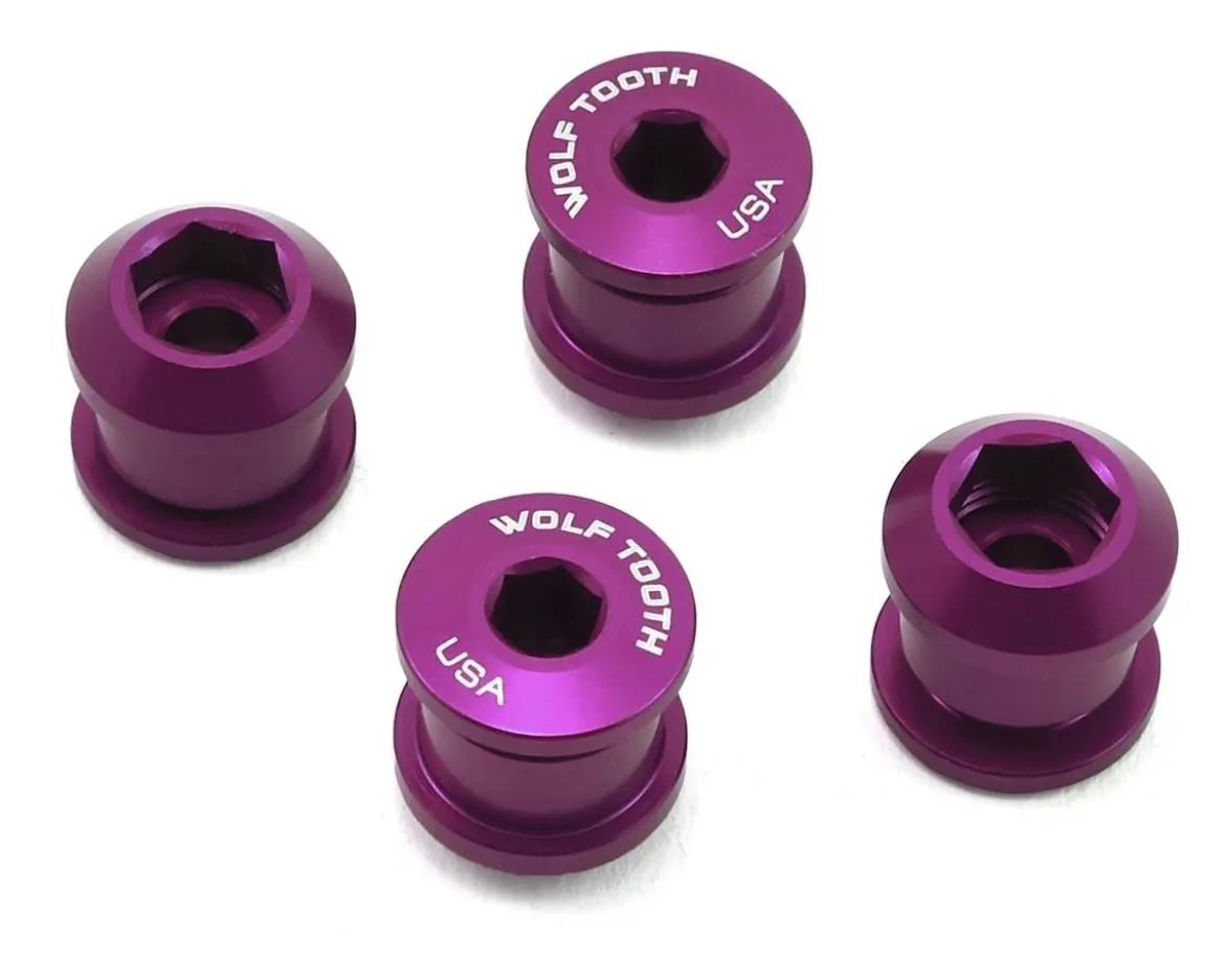 Wolf Tooth Components Dual Hex Fitting Chainring Bolts (Purple) (6mm) (4 Pack) (For 1x Use)