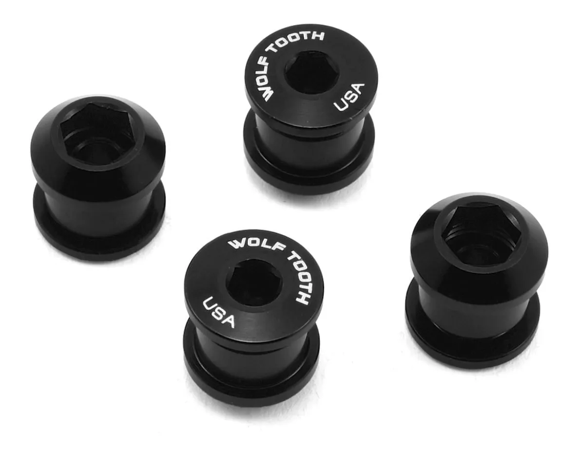 Wolf Tooth Components Dual Hex Fitting Chainring Bolts (Black) (6mm) (4 Pack) (For 1x Use)