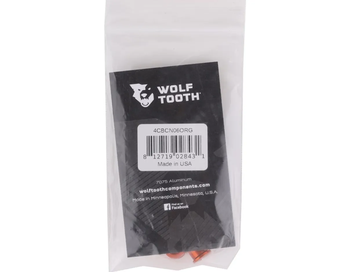 Wolf Tooth Components Dual Hex Fitting Chainring Bolts (Orange) (6mm) (4 Pack) (For 1x Use)