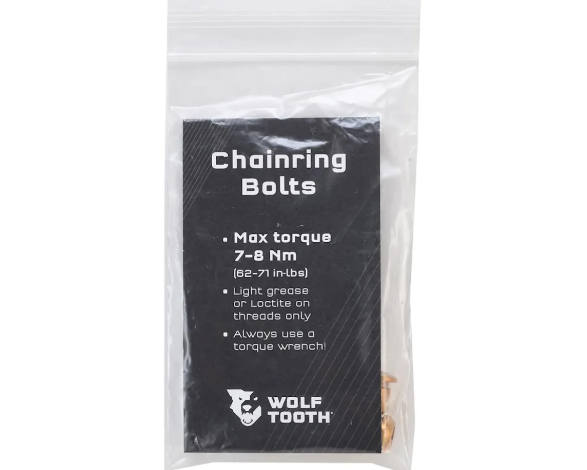 Wolf Tooth Components Dual Hex Fitting Chainring Bolts (Gold) (6mm) (4 Pack) (For 1x Use)