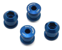 Wolf Tooth Components Dual Hex Fitting Chainring Bolts (Blue) (6mm) (4 Pack) (For 1x Use)
