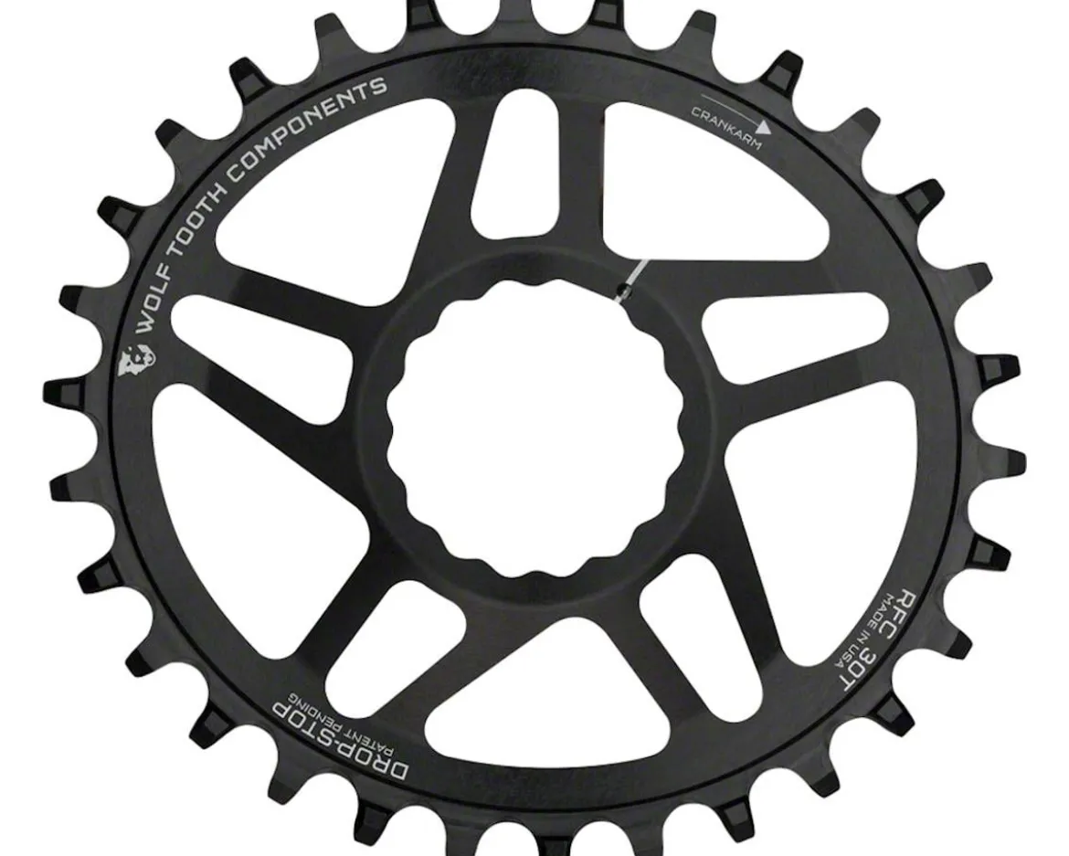 Wolf Tooth Components Elliptical Direct Mount Chainring (Black) (Drop-Stop A) (Single) (6mm Offset) (32T) (Race Face Cinch)