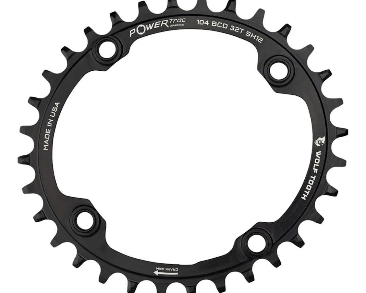 Wolf Tooth Components Elliptical Chainring (Black) (104mm BCD) (Drop-Stop ST) (Single) (34T)