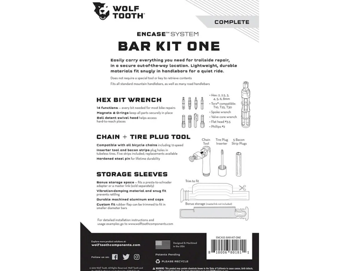 Wolf Tooth Components EncaseSystem Bar Kit One (Black)