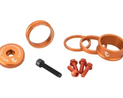 Wolf Tooth Components Headset Spacer BlingKit (Orange) (3, 5, 10, 15mm) (w/ Bottle Cage Bolts)