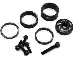 Wolf Tooth Components Headset Spacer BlingKit (Black) (3, 5, 10, 15mm) (w/ Bottle Cage Bolts)
