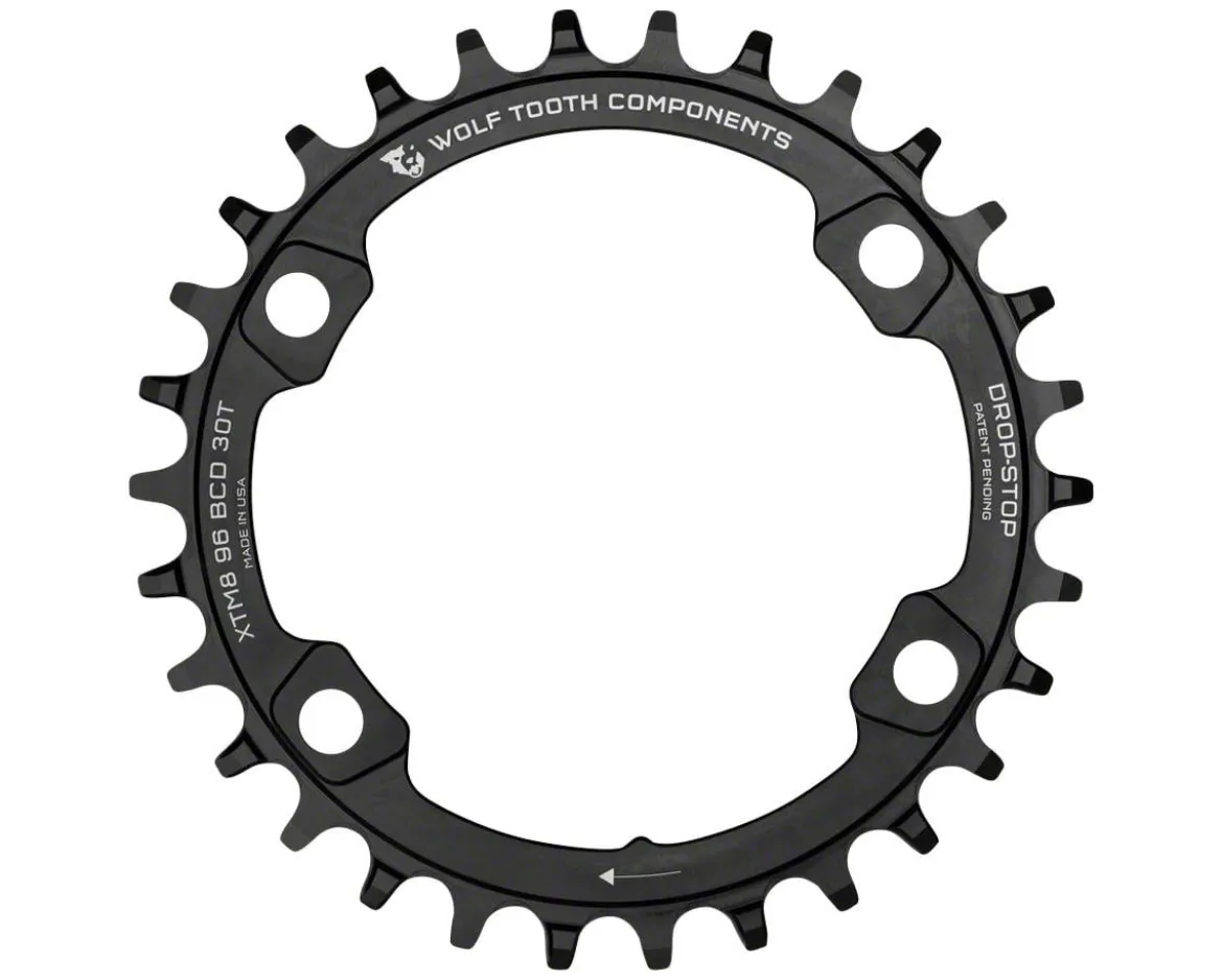 Wolf Tooth Components Shimano Chainring (Black) (XT 8000/SLX M7000) (Drop-Stop A) (Single) (30T) (96mm BCD)