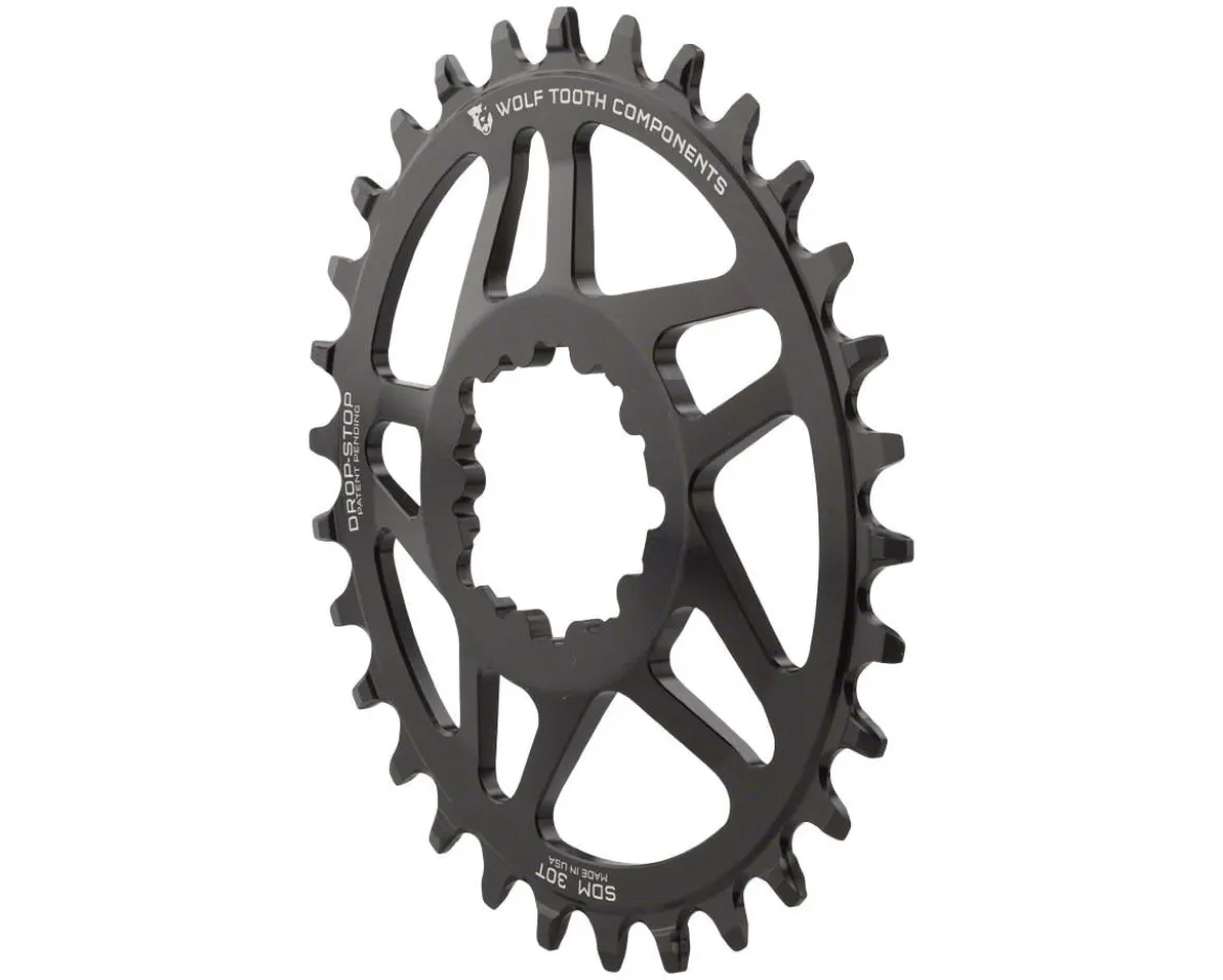 Wolf Tooth Components SRAM Direct Mount Elliptical Chainring (Black) (Drop-Stop A) (Single) (0mm Offset) (32T)
