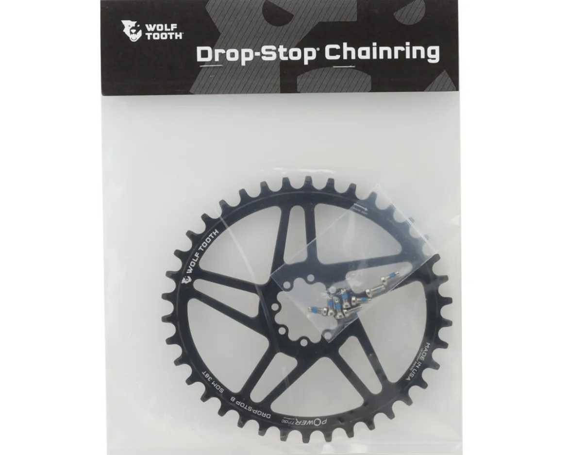 Wolf Tooth Components SRAM 8-Bolt Direct Mount Elliptical Chainring (Black) (Drop-Stop B) (Single) (6mm Offset) (38T)