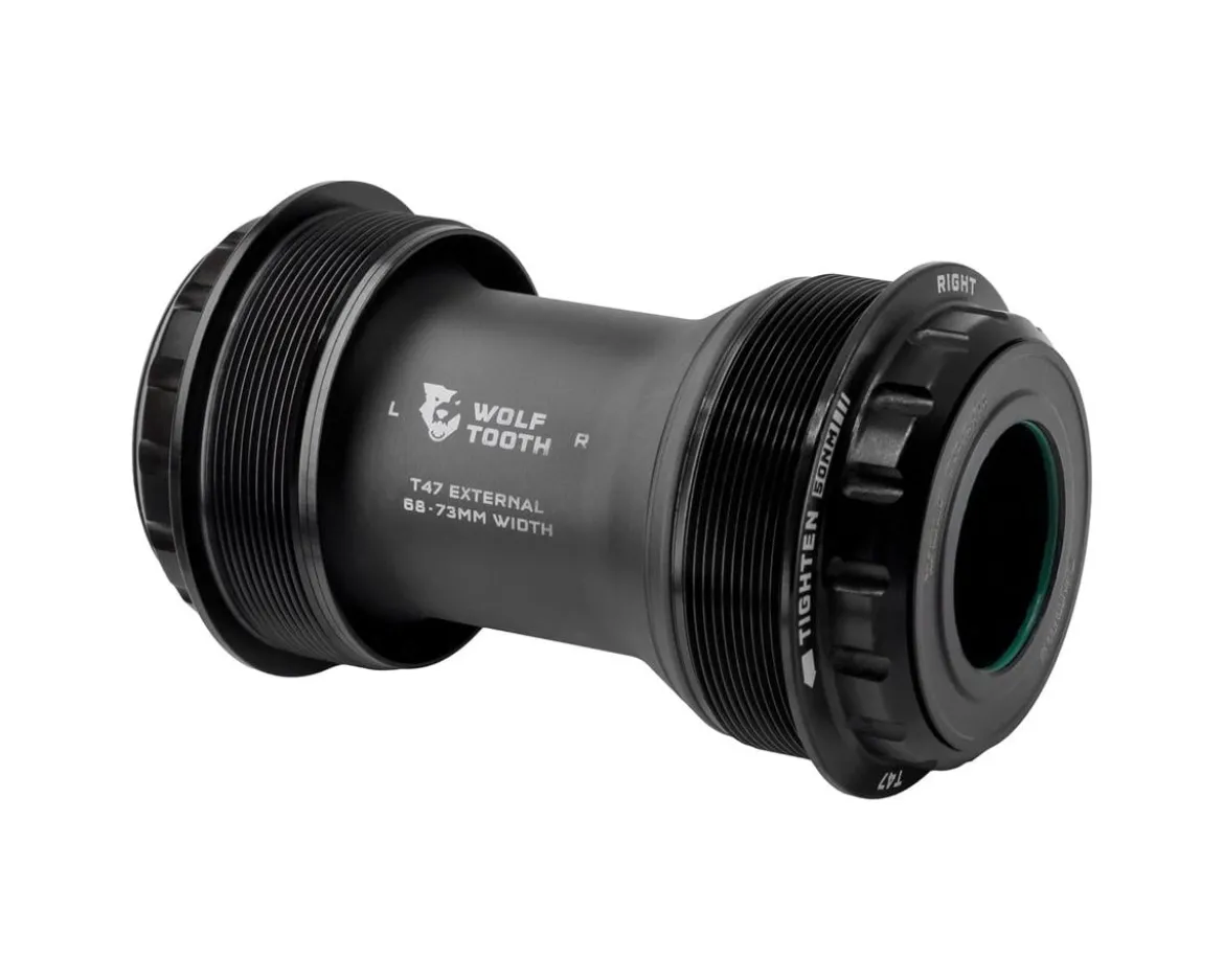 Wolf Tooth Components T47 External Bottom Bracket (Black) (24mm | Shimano) (68/73mm)