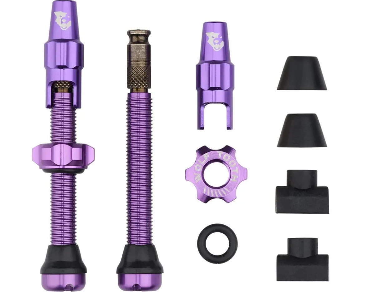 Wolf Tooth Components Tubeless Valve Stem Kit For Clik Valve (Ultraviolet) (44mm)