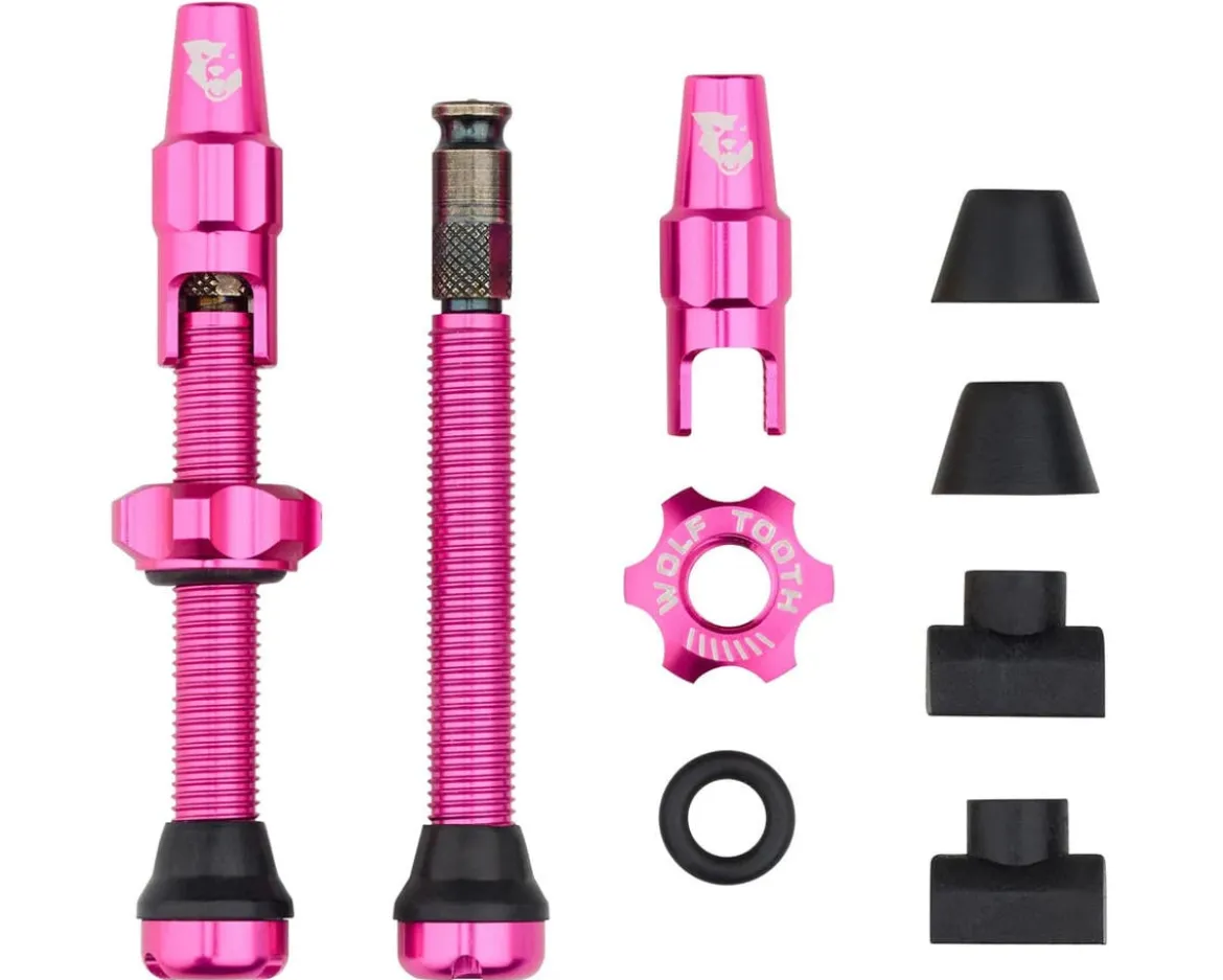 Wolf Tooth Components Tubeless Valve Stem Kit For Clik Valve (Pink) (44mm)
