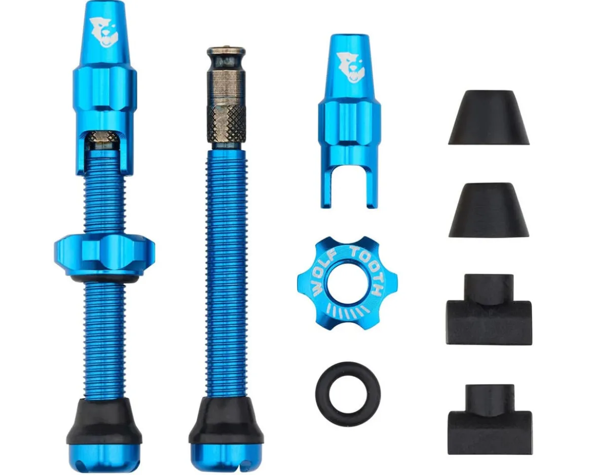 Wolf Tooth Components Tubeless Valve Stem Kit For Clik Valve (Blue) (44mm)
