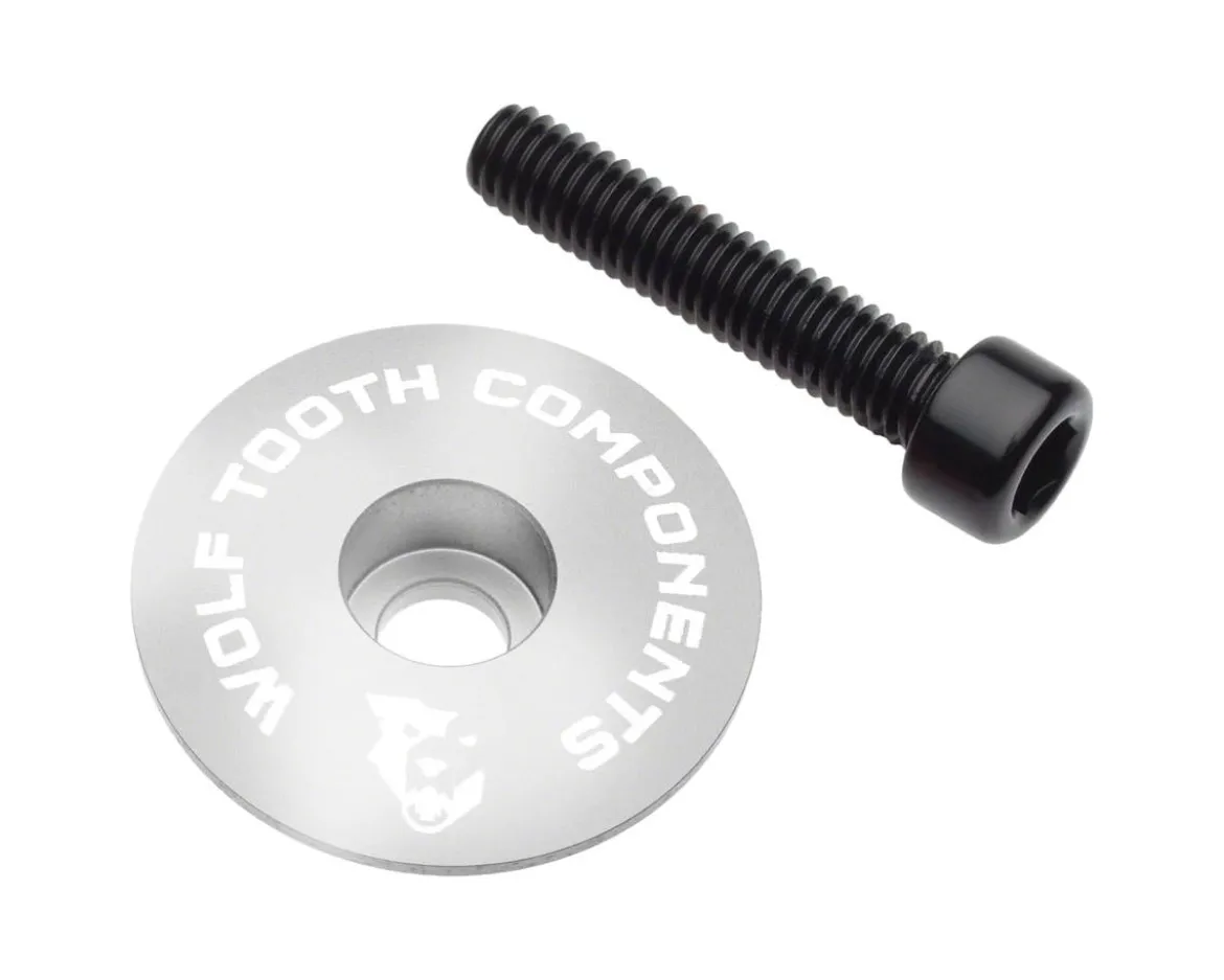 Wolf Tooth Components Ultralight Stem Cap & Bolt (Raw Silver)