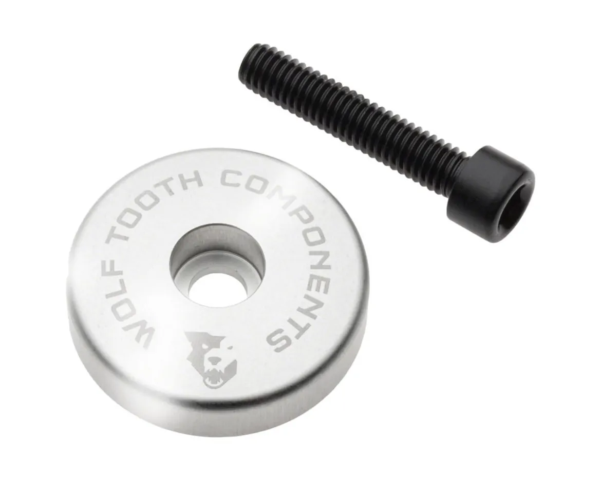 Wolf Tooth Components Ultralight Stem Cap w/ Integrated Spacer (Raw Silver) (5mm)